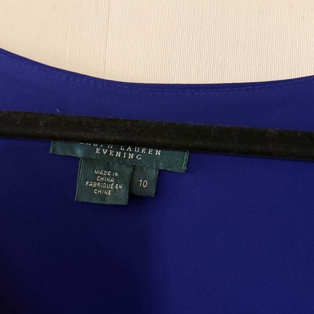 Lauren Ralph Lauren Evening Ruffled Ruched Gown Dress 10 - Picture 5 of 7